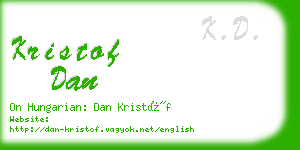 kristof dan business card